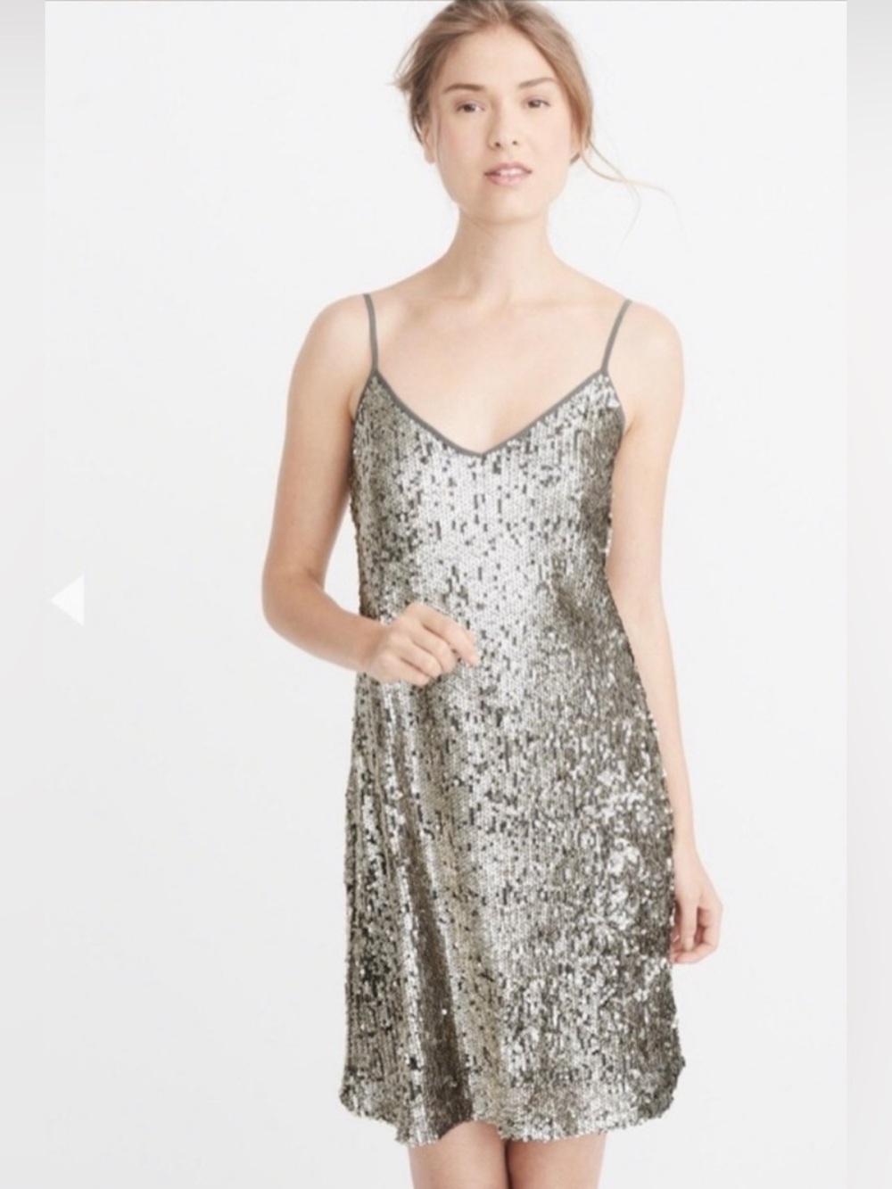 🌺 2/$20 Abercrombie and Fitch matte gold sequined shift slip dress - size medium